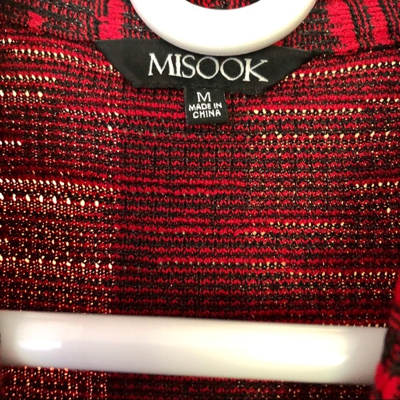 Misook • One Button Red + Black Jacket - Picture 3 of 5